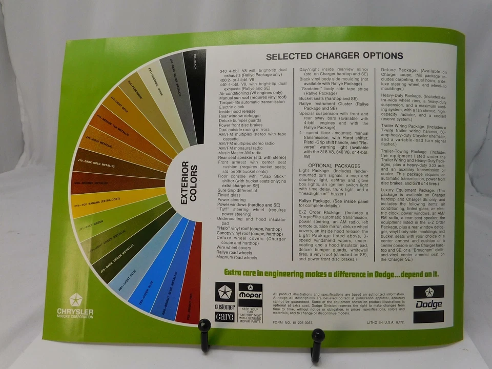 1973 Dodge Charger Sales Brochure Booklet Catalog Original Dealer Flyer Advert - Image 2 of 4