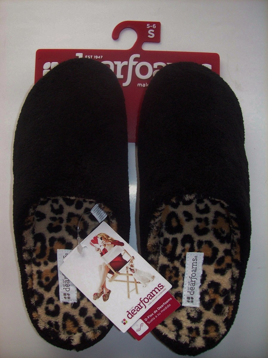 Dearfoams Slippers D-Flex Womens Animal Pnt Plush Slip On Backless