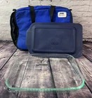Vintage PYREX 15"x9x2" Glass 3qt Casserole Baking Dish #233 W/ Carry Case & Lid