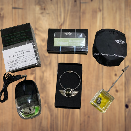 Extremely Rare Japanese Mini Cooper Aqua Computer Mouse etc Set of