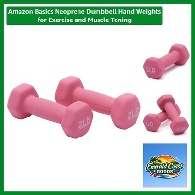 Compact 2lb Neoprene Dumbbell Set - Ideal for Muscle Toning, No-Roll Design