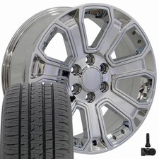 Cv93 20x8.5 Chrome Rims Bridgestone Tires Tpms Set Fits Sierra Yukon Cv93 20x8.5 Chrome Rims Bridgestone Tires Tpms Set Fits Sierra Yukon