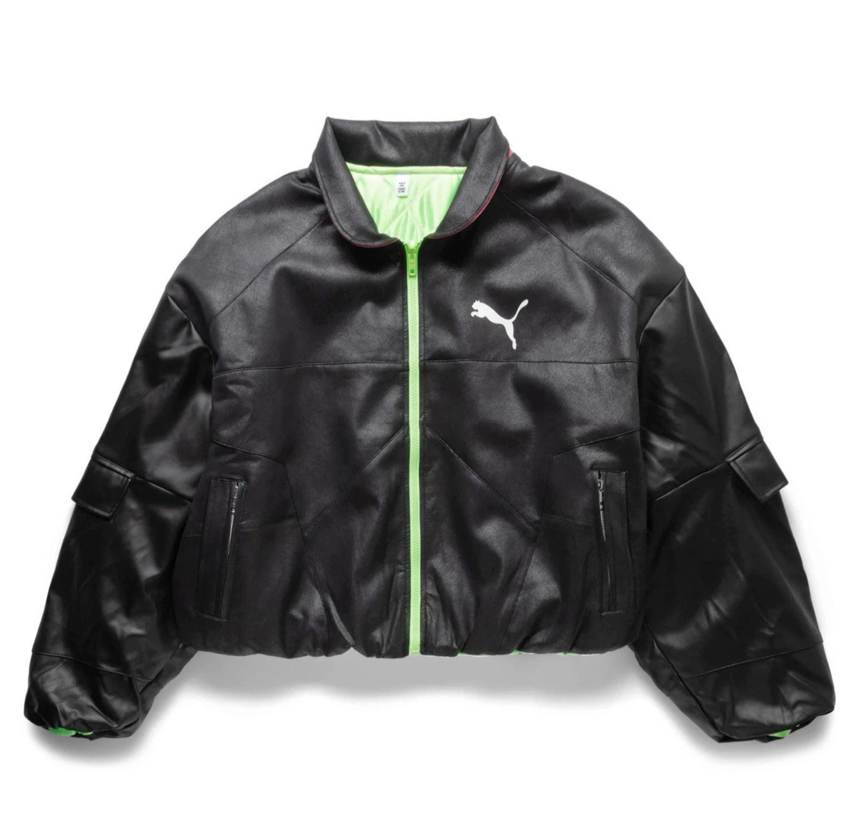 A$AP ROCKY x PUMA Bomber Jacket Pleather Full Zip Jacket Black A$AP ROCKY x PUMA Bomber Jacket Pleather Full Zip Jacket Black