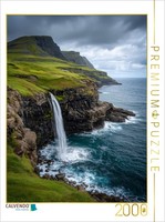 Calvendo Puzzle Faroe Islands – MúLafossur Waterfall | 2000 Pieces, Finished Siz