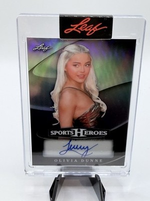 sports card singles Oliva Dunne Autographed 3/9 Leaf Sports Heroes 2026