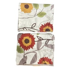 livingQUARTERS LOFT king Floral White Orange Gold Sunflowers Pillow Shams 20x36