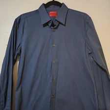 Hugo Boss Men's Dark Blue Slim Fit Long Sleeve Button Up Size Small