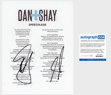 DAN + SHAY SIGNED AUTOGRAPH SPEECHLESS LYRIC SHEET COA DAN SMYERS & SHAY MOONEY