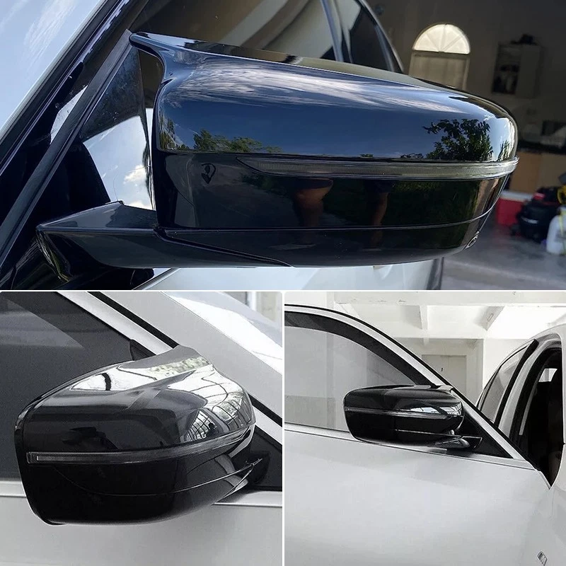 2X Conjunto de tapa de cubierta de espejo retrovisor lateral negro brillante para BMW G30/G31 serie 5 530e 540i Foto 4 de 4
