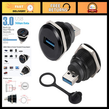 2PCS USB 3.0 Male to Female Panel Mount Extension Adapter for Data Transfer/Char