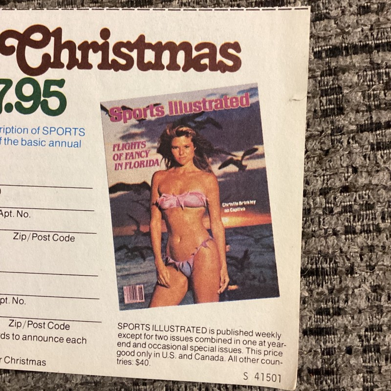 1980 SPORTS ILLUSTRATED Renewal Form - CHRISTY BRINKLEY