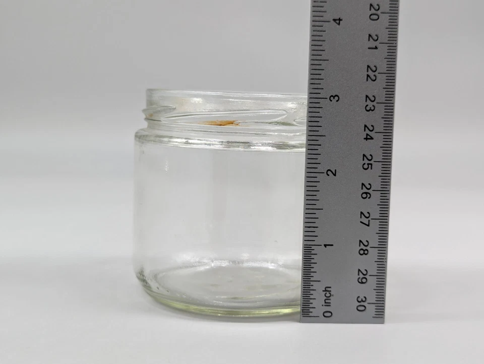 2 Small Glass Jars with White Lids 8oz Vintage Empty Jars Canning Candles Etc - Image 4 of 4