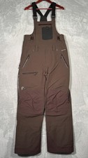 Flylow Bib Snow Pants Mens M Brown Waterproof Ski Shell Intuitive Baker