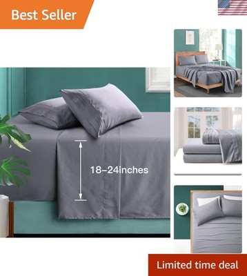 Extra Deep Pocket Twin Sheets Set - Hotel Luxury 1800 Thread Count Sheets & P...