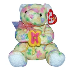 Ty Beanie Baby Bloom - MWMT, Bear w Flowers