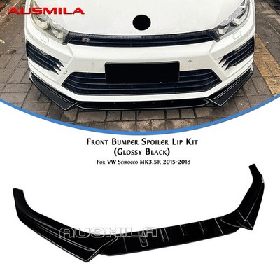 Front Bumper Spoiler Lip Splitter Kit For VW Scirocco MK3.5 R 2015-2018 Black
