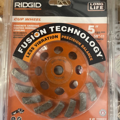 Ridgid Grinding Wheel 5 in. 18-Segment Turbo Cup Grind Leveling Remove Coating - Picture 2 of 5