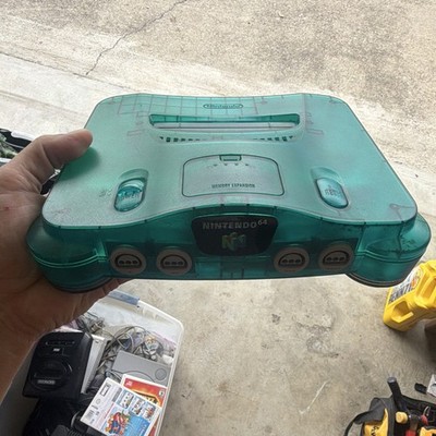 Nintendo 64 Jungle Green console tested & works. Grey controller & hook ups