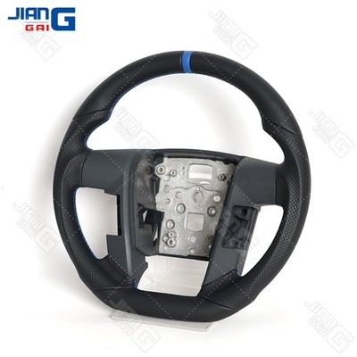 Full Leather Sports Flat Steering Wheel for FORD F150 SVT 2011-2014 Blue Strip 