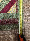 VINTAGE PATCHWORK SEWN WALL HANGING W/ WOOD & IRON HANGER 30" X 24" — photo 6