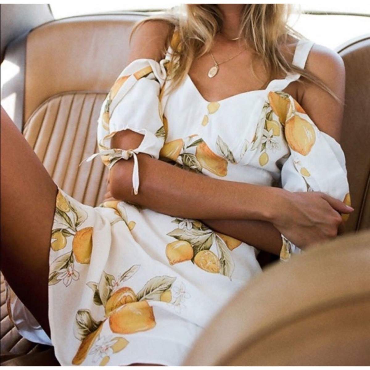 for love and lemons lemonade mini dress For Love & Lemons Chrysanthemum Mini Dress in Lemonade Size M