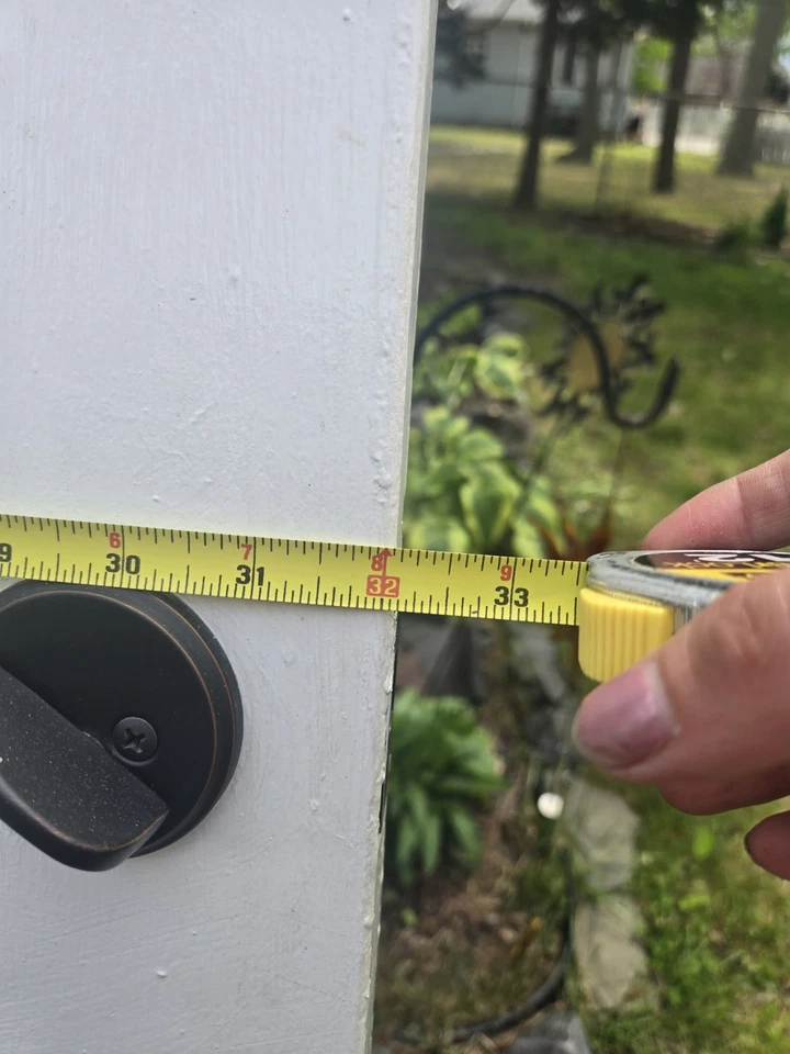 Puerta de entrada antigua de madera maciza con ventanas de vidrio 32 x 79 x 1 3/4 Foto 3 de 4