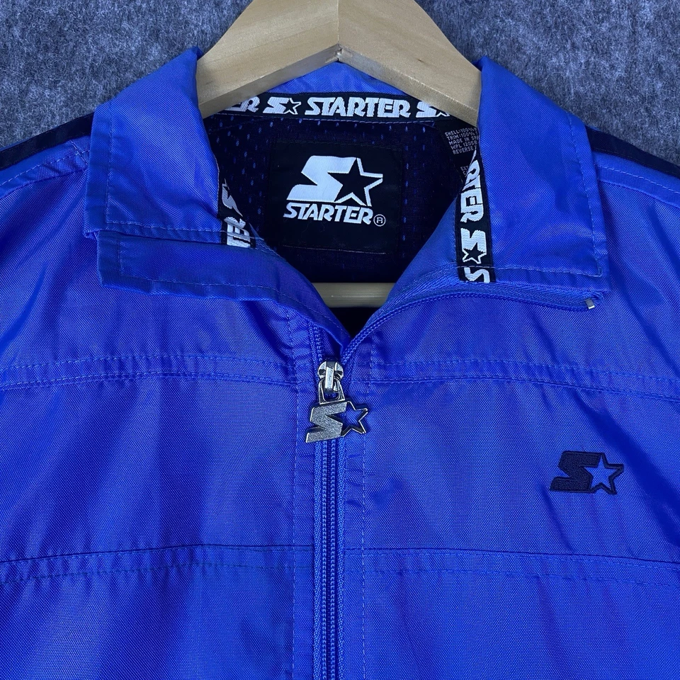 Vtg Starter Boy's Jacket Windbreaker Zip Up Light Blue Nylon Youth Size 7 - Image 3 of 4