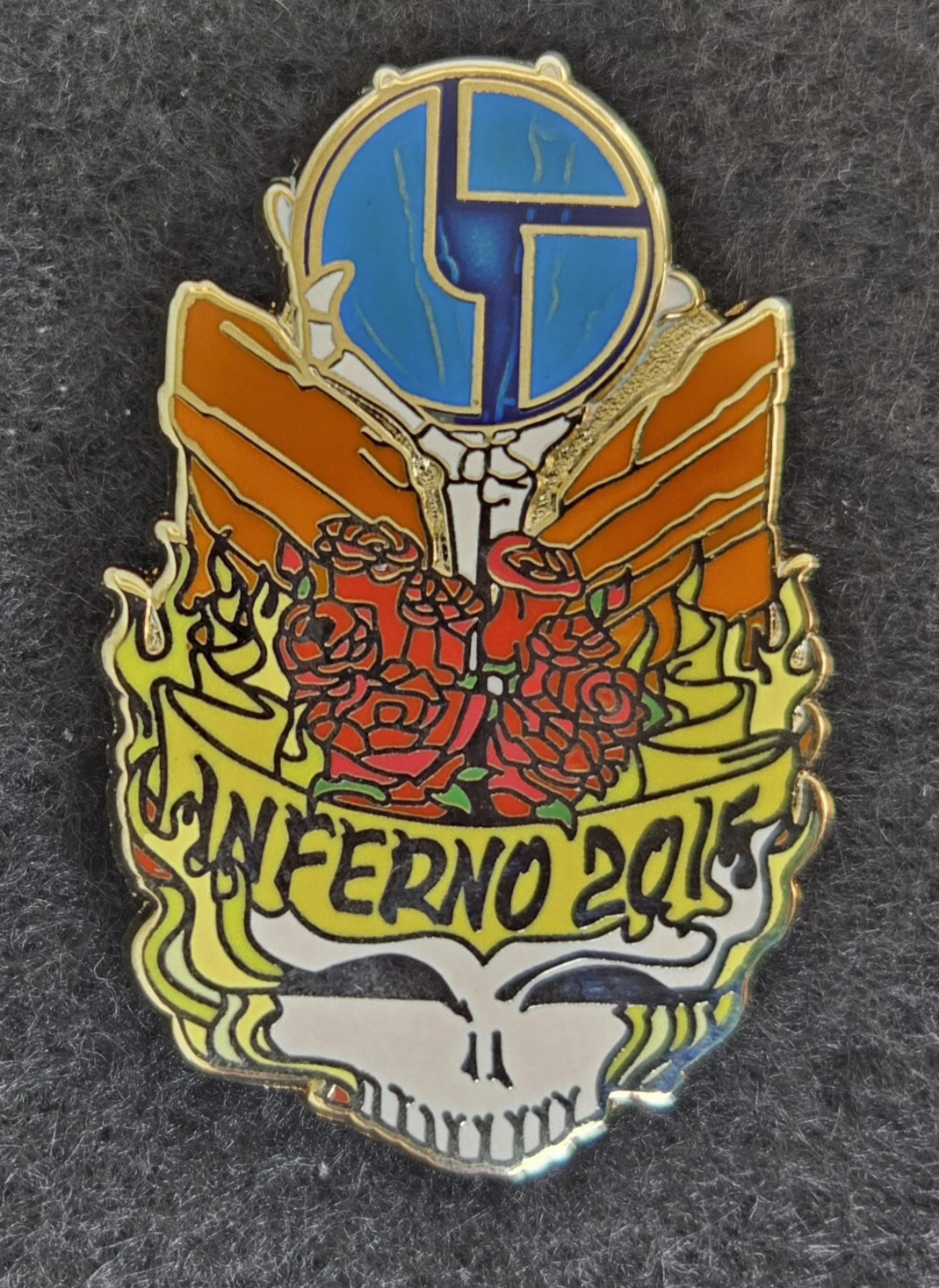 Bisco Inferno 2015 - Disco Biscuits Enamel Pin By Serlo Studios For Collectors