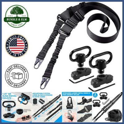 Black Two Point Sling with 78.8 Inch Adjustable Strap and Quick Detach Mounts
