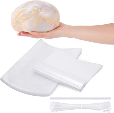 100 Pcs Poultry Shrink Wrap Bags 10 X 16 Inches Transparent Heat Shrink Bags for