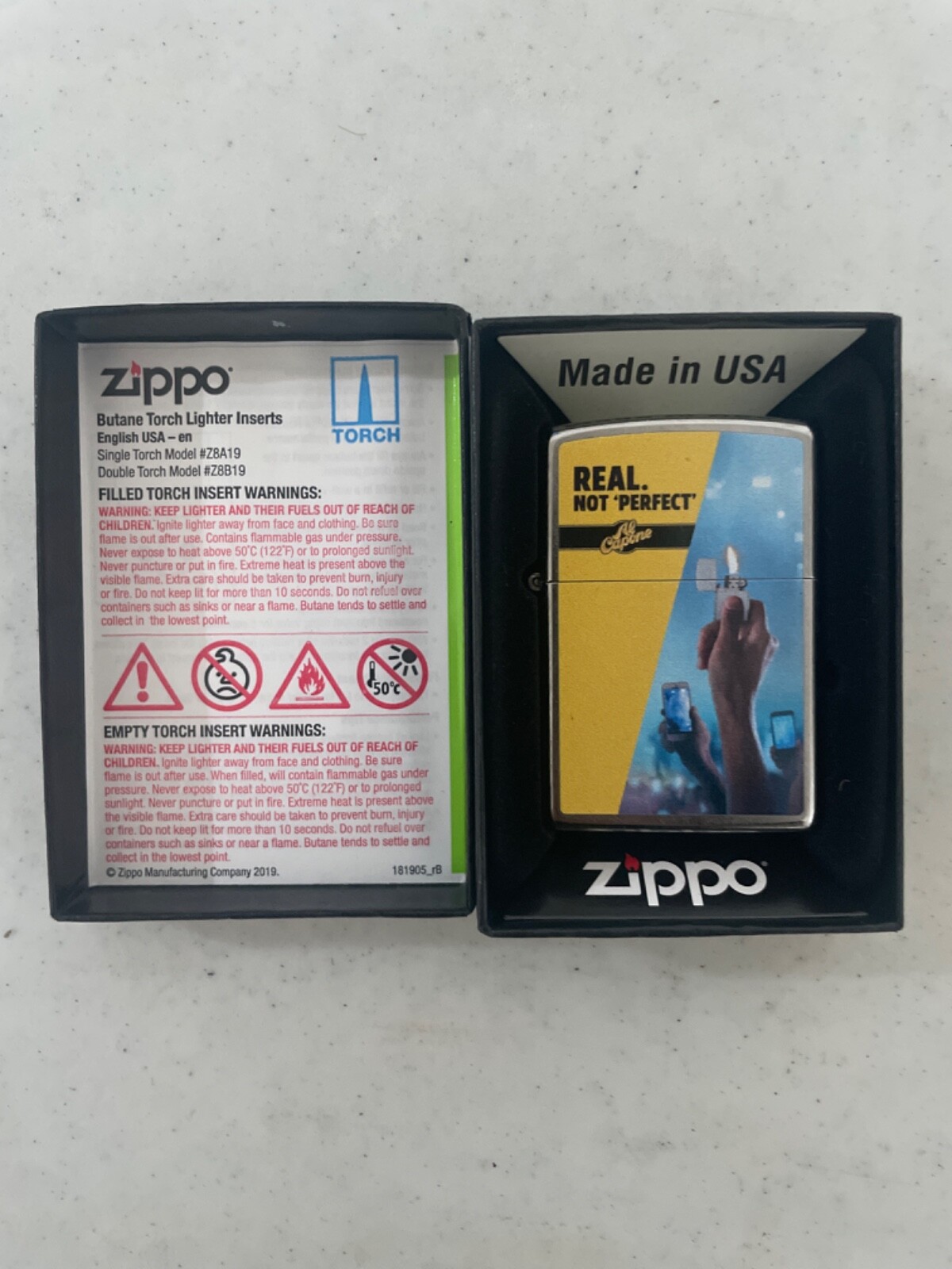 Real. Not Perfect. Al Capone. Zippo lighter