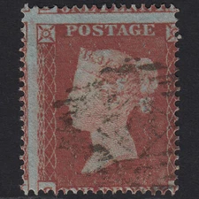 Q38_08 GB QV 1854 1d RED-BROWN PL 172 SG17-C1(1) CL FU IN LONDON MISPERF