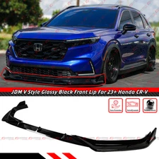 For 2023-25 Honda CRV CR-V JDM V Style 3pc Gloss Black Front Bumper Lip Splitter