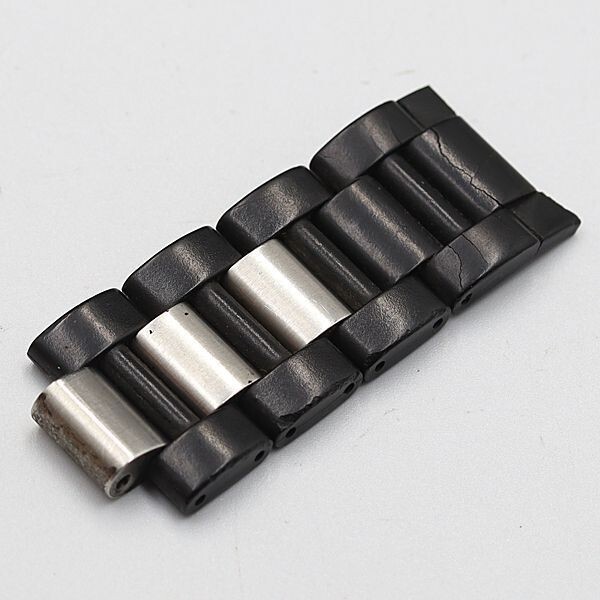 Cartier Genuine 4 Link Men's Watch Band Bracelet Parts Silver/Black 20mm