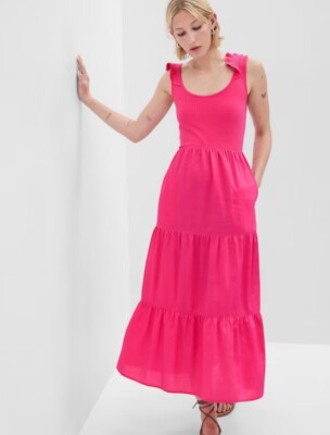strapless open back dress Prom Dress | Formal Dress | Maxi Dress | Prom Gown | Pink | 10 | Anais Tiered Ruffle Maxi Dress - Pink main image 0