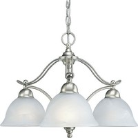 Progress Lighting P4070-09 3-light Chandelier With Swirled Alabaster Glass, Brus on sale Progress Lighting P4070-09 3-light Chandelier With Swirled Alabaster Glass, Brus on sale