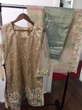 embroidered Net 3pieces Stitched