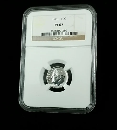 1961 10C Roosevelt Dime NGC PF67 #0387