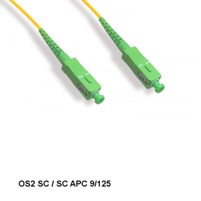 Kentek 6 Ft SC/SC APC OS2 9 /125 Simplex Single-Mode Fiber Optic Cable OFNR