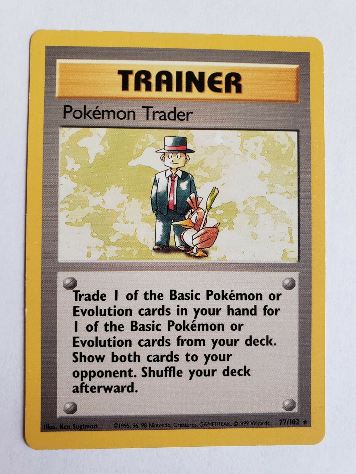 Pokémon Trader - Base Set - 77/102 - Rare - Pokémon Card - EXC/Near Mint Vintage