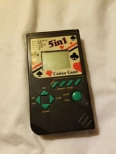 Vtg 5 in 1 Casino Electronic HandHeld Game Poker Blackjack Baccarat Duces Slot