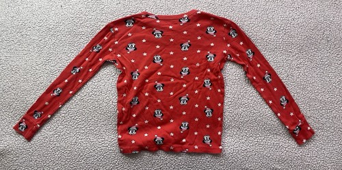 GAP Kids Disney Girl's Long Sleeve Minnie Mouse Christmas Red Pajama Shirts 10 - Picture 5 of 6