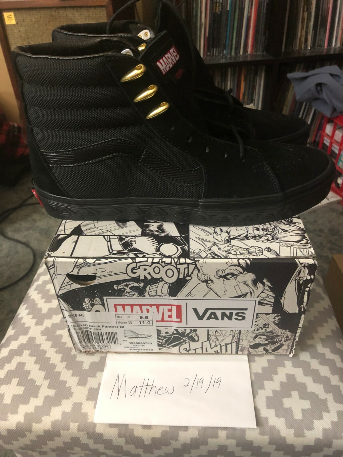 vans marvel sk8 hi black panther