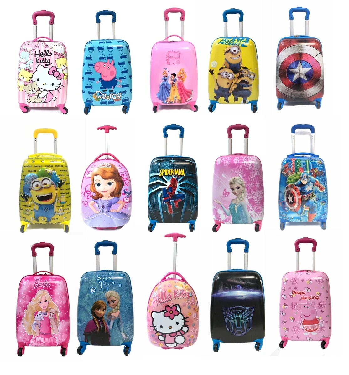 Children Kids Holiday Travel Hard Shell Suitcase Luggage Trolley Bags UK STOCK