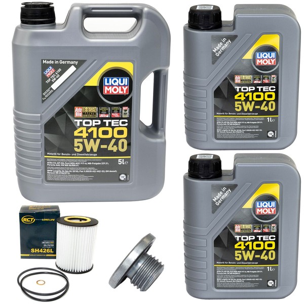 MotoröL Set 4100 5W-40 Liqui Moly 7 Liter + ÖLfilter + Schraube FüR Bmw 3Er X3-image