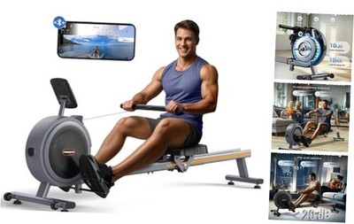  Rowing Machines for Home, Rower Machine with 350LBS Loading Capacity, Gray