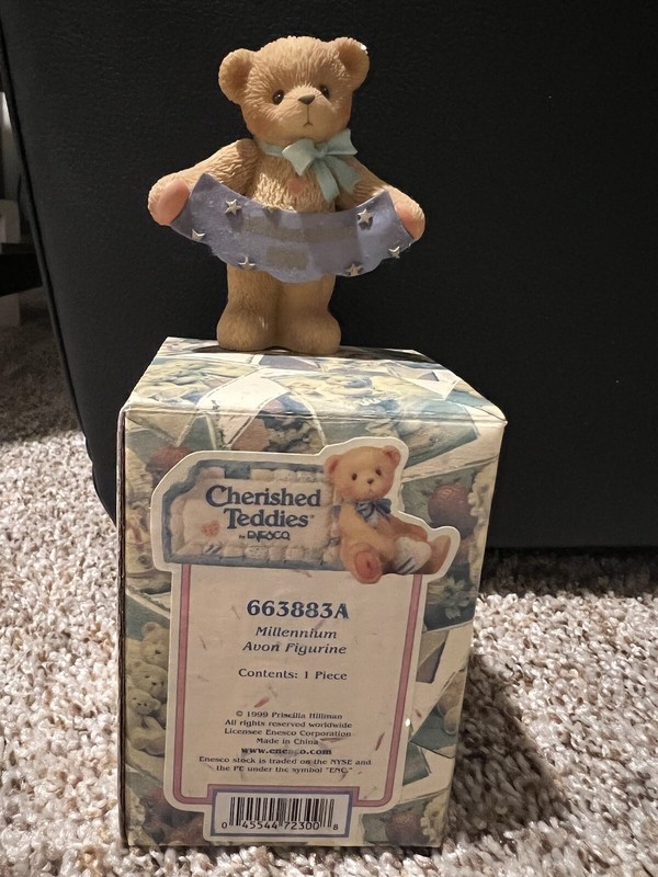 Cherished Teddies MILLENNIUM Bear Figurine 663883A 1999 Avon