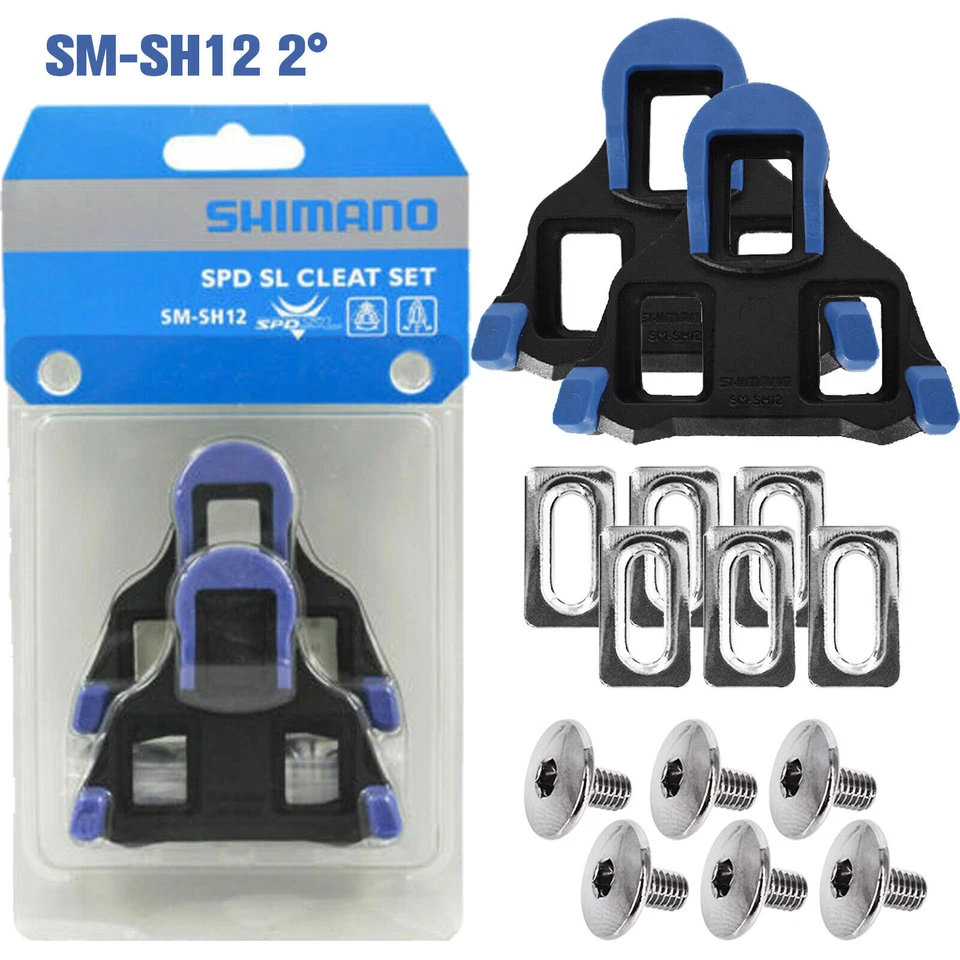 Pair Shimano SM-SH12 Cleat Set 2 Degrees Float SPD-SL Road Bike Pedal Cleats US - Image 2 of 4