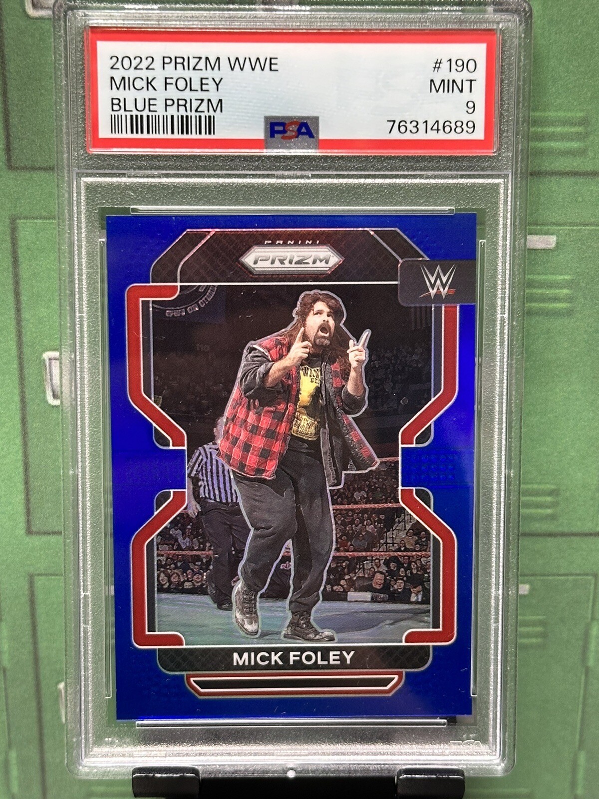 2022 Prizm WWE Mick Foley Blue Prizm /199 PSA 9 Cactus Jack Dude Love Mankind