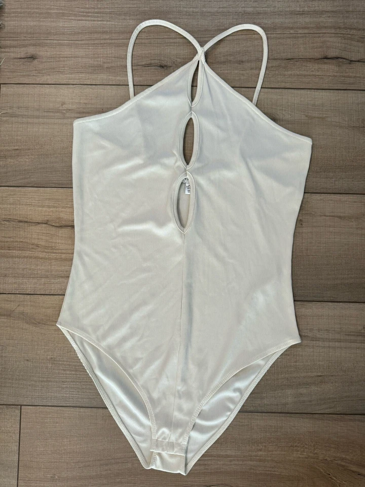 Женский боди с вырезом TOPSHOP с бретелью через шею экрю средний размер 8-10 - Изображение 4 из 4